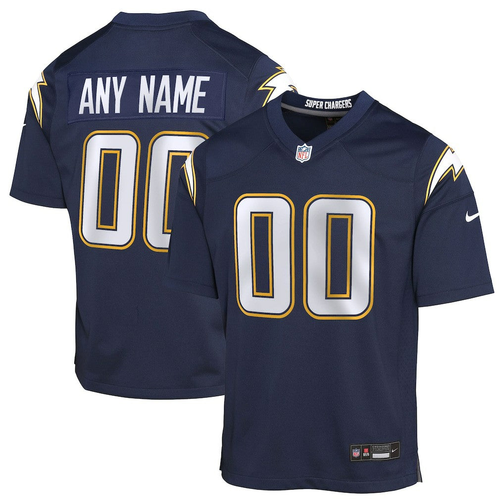 Los Angeles Chargers Youth Alternate Super Chargers Game Custom Jersey - Navy | NFL Jerseys