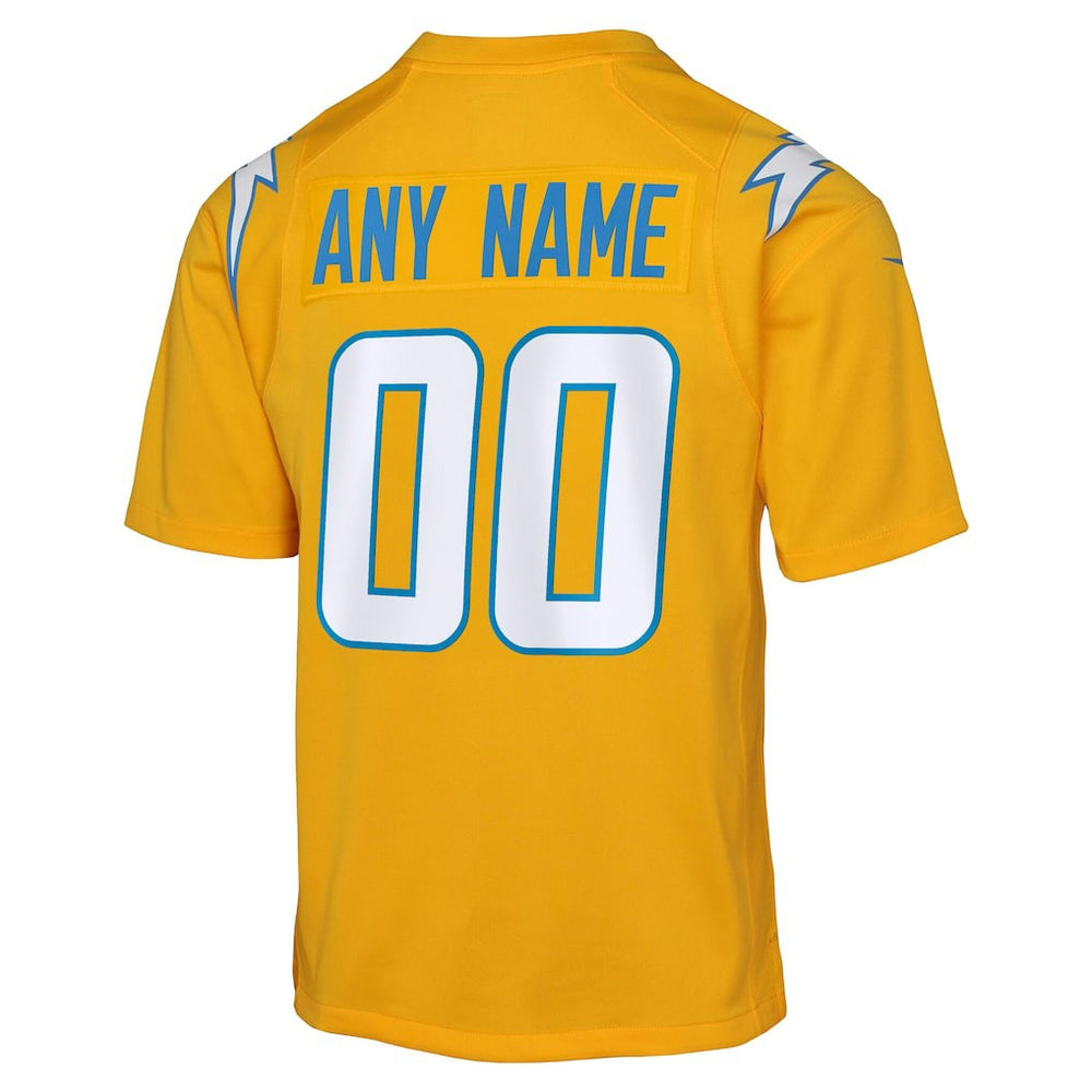 Los Angeles Chargers Youth Alternate Charger Power Game Custom Jersey Gold - Nike