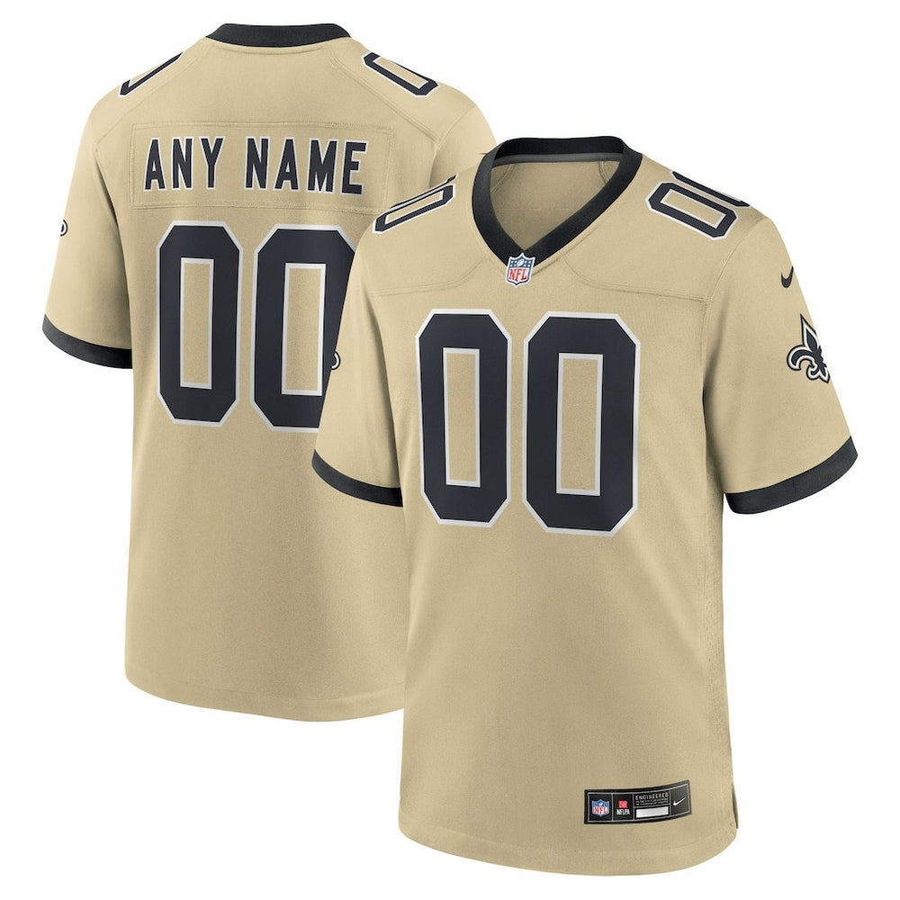 New Orleans Saints Youth Gameday Golds Alternate Custom Game Jersey Gold - Nike