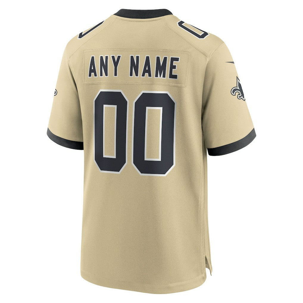 New Orleans Saints Youth Gameday Golds Alternate Custom Game Jersey Gold - Nike