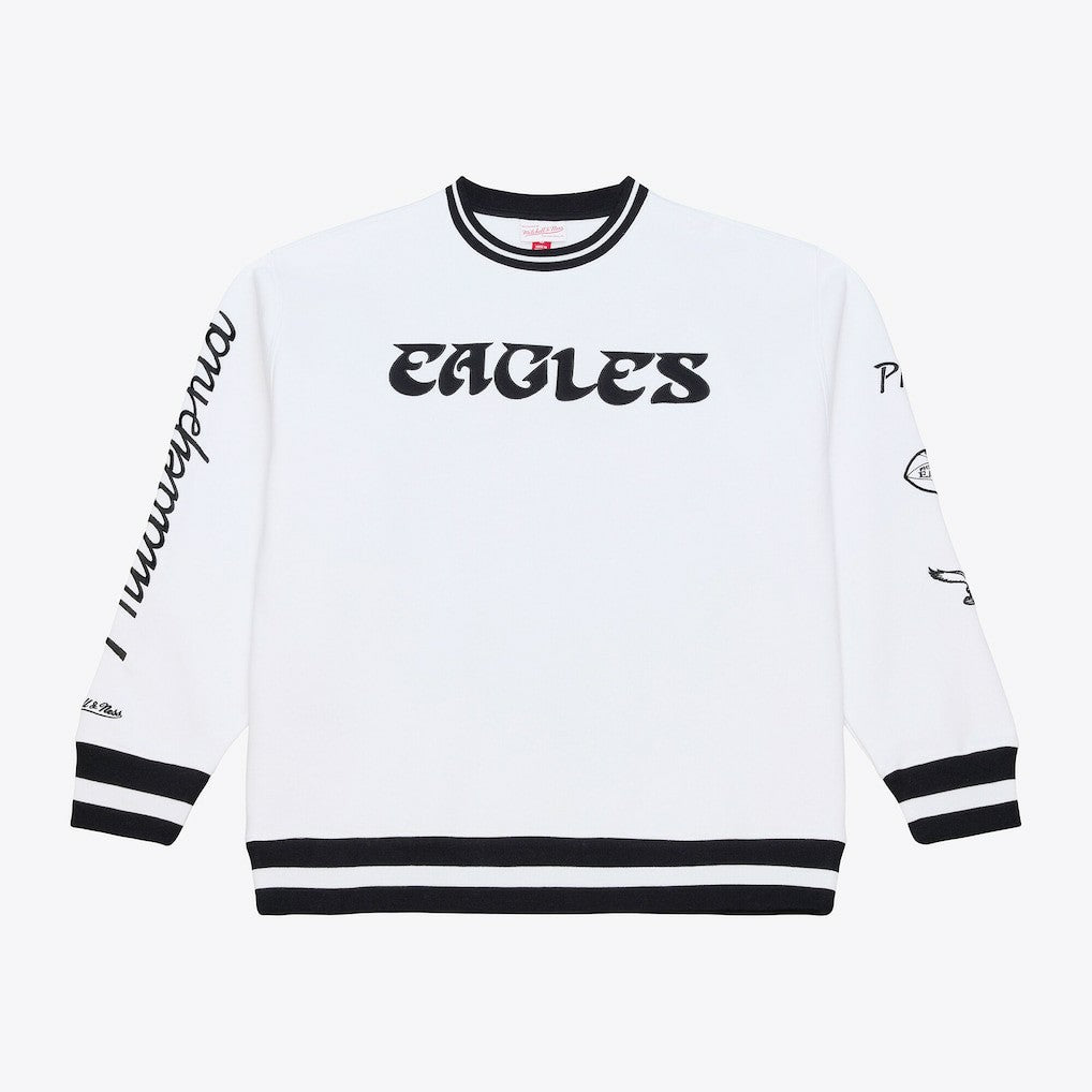 Philadelphia Eagles Arctic Fleece Sweatshirt White - Mitchell & Ness