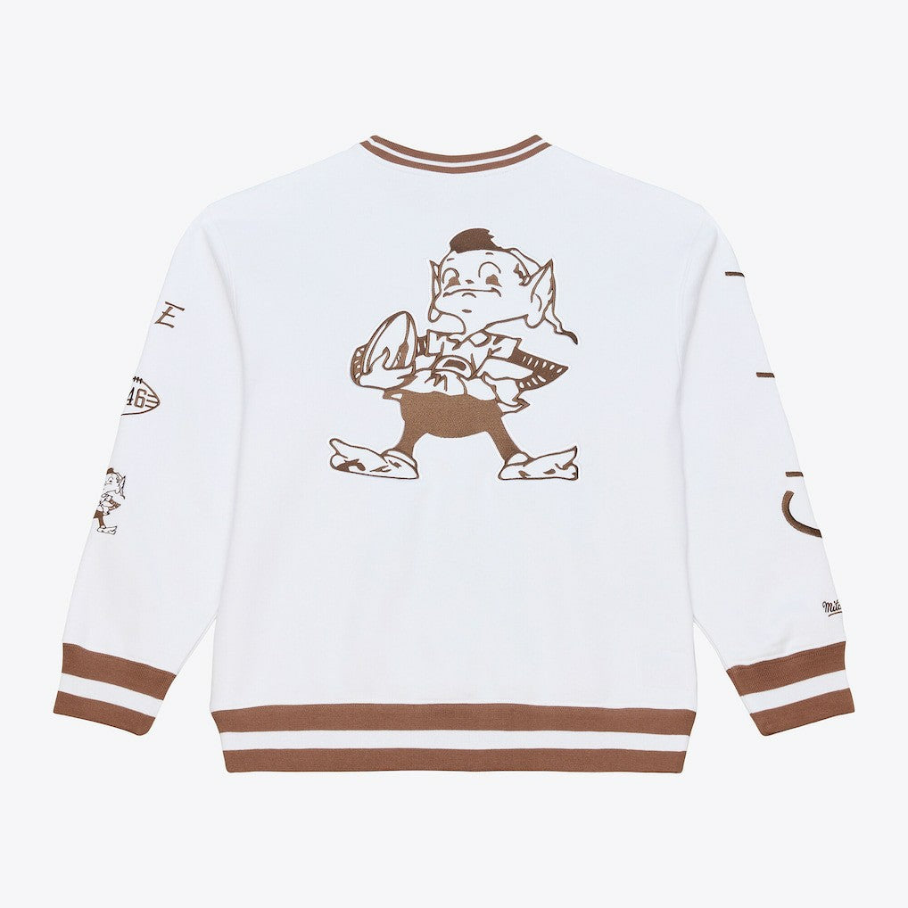 Cleveland Browns Arctic Fleece Sweatshirt White - Mitchell & Ness
