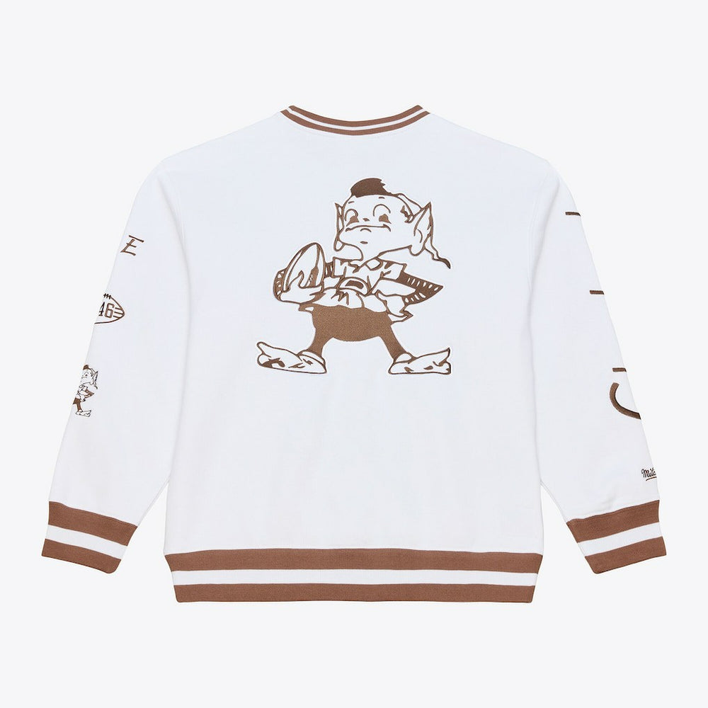 Cleveland Browns Arctic Fleece Sweatshirt White - Mitchell & Ness
