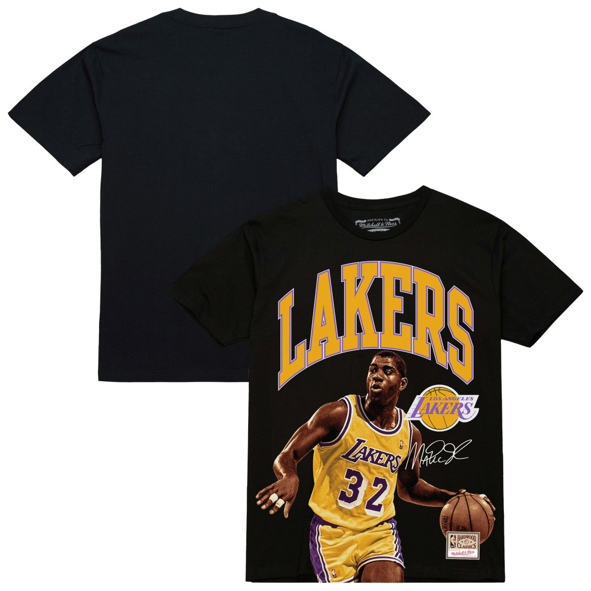 Mitchell & Ness - Magic Johnson Los Angeles Lakers Hardwood Classics Player Arch T-Shirt - Black