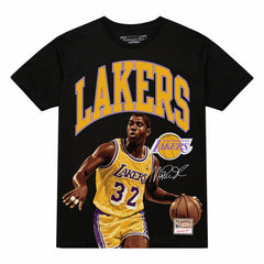 Mitchell & Ness - Magic Johnson Los Angeles Lakers Hardwood Classics Player Arch T-Shirt - Black