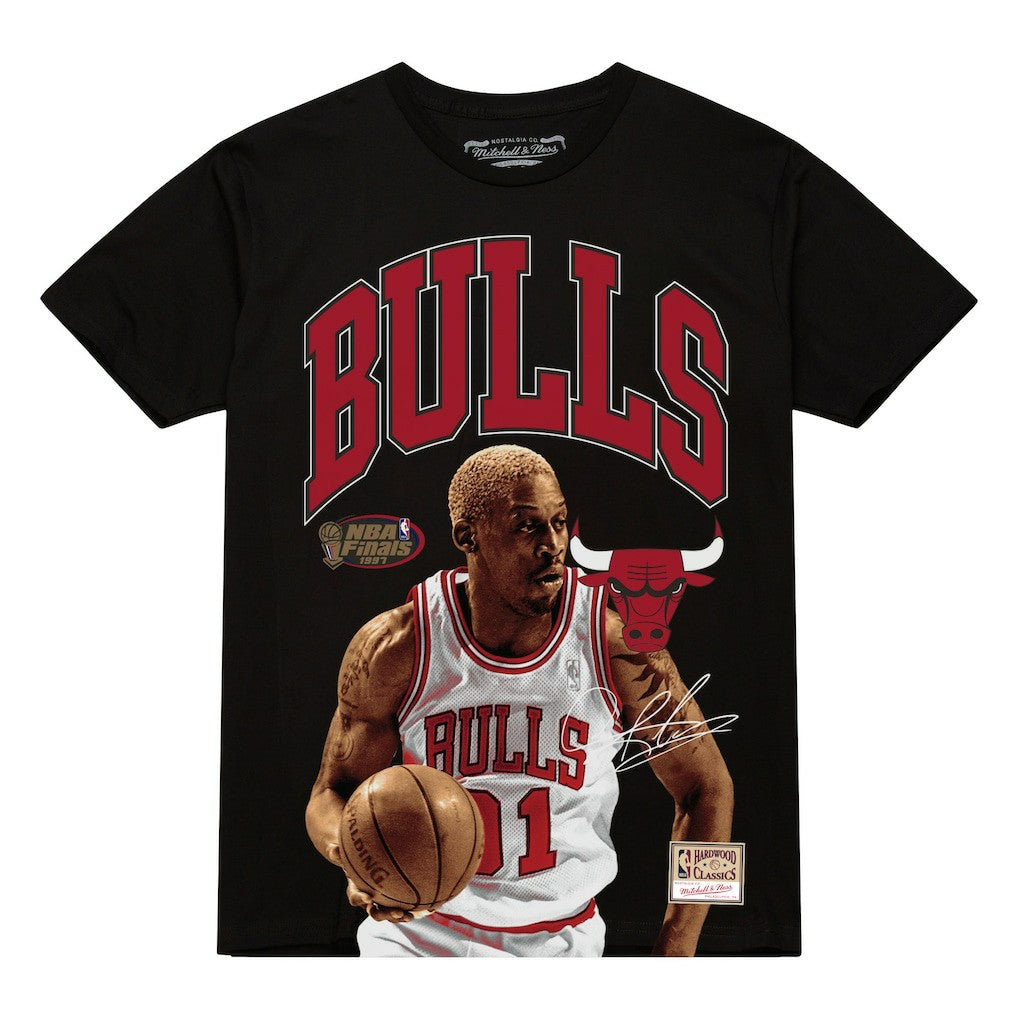 Mitchell & Ness - Dennis Rodman Chicago Bulls Hardwood Classics Player Arch T-Shirt - Black
