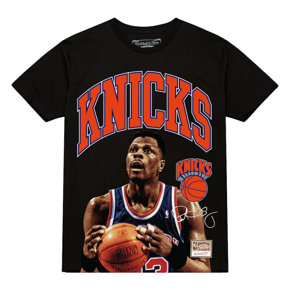 Mitchell & Ness - Patrick Ewing New York Knicks Hardwood Classics Player Arch T-Shirt - Black