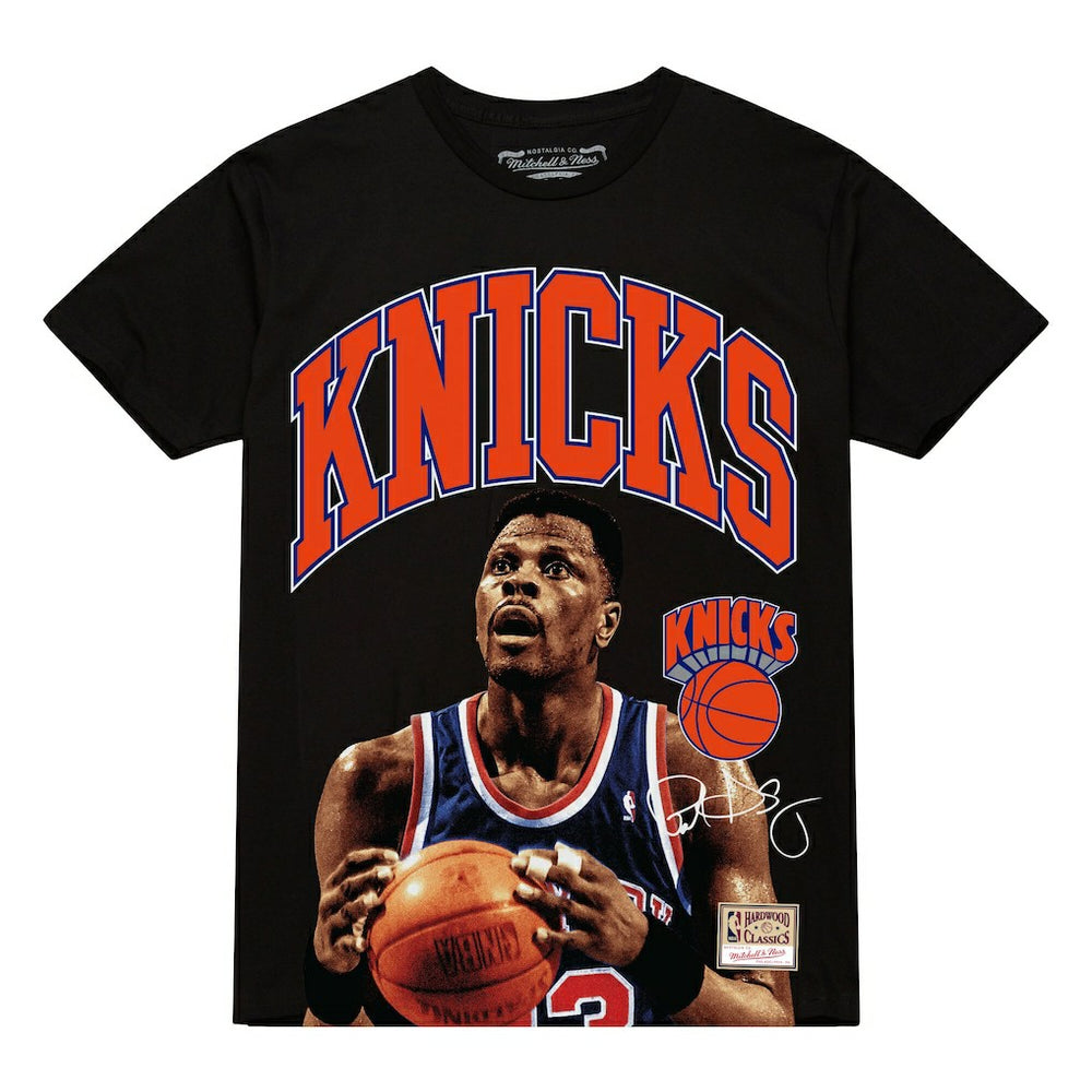 Mitchell & Ness - Patrick Ewing New York Knicks Hardwood Classics Player Arch T-Shirt - Black
