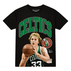 Mitchell & Ness - Larry Bird Boston Celtics Hardwood Classics Player Arch T-Shirt - Black