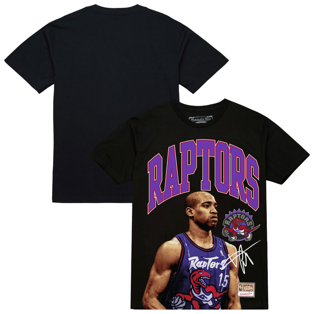 Mitchell & Ness - Vince Carter Toronto Raptors Hardwood Classics Player Arch T-Shirt - Black