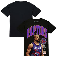 Mitchell & Ness - Vince Carter Toronto Raptors Hardwood Classics Player Arch T-Shirt - Black