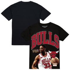 Mitchell & Ness - Scottie Pippen Chicago Bulls Hardwood Classics Player Arch T-Shirt - Black