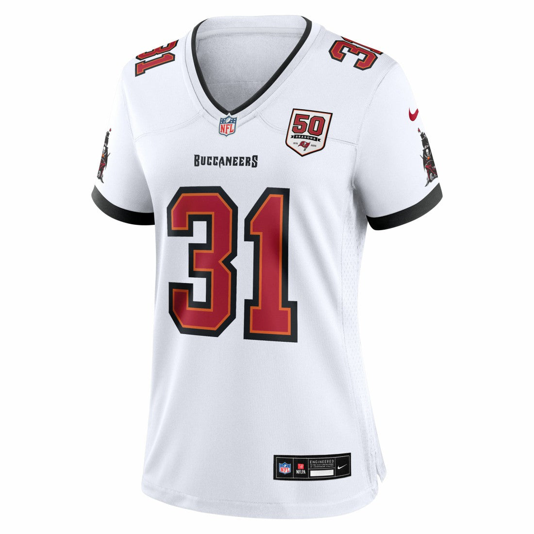 Antoine Winfield Jr. Tampa Bay Buccaneers Women's 50th Season Patch Game Jersey - White | NFL Jerseys