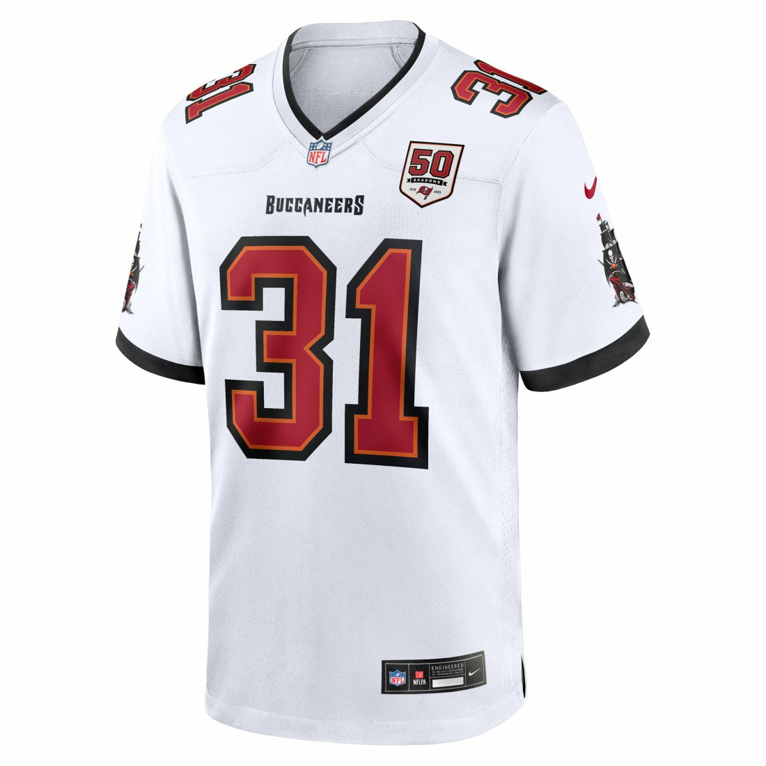 Antoine Winfield Jr. Tampa Bay Buccaneers 50th Season Patch Game Jersey White - Nike