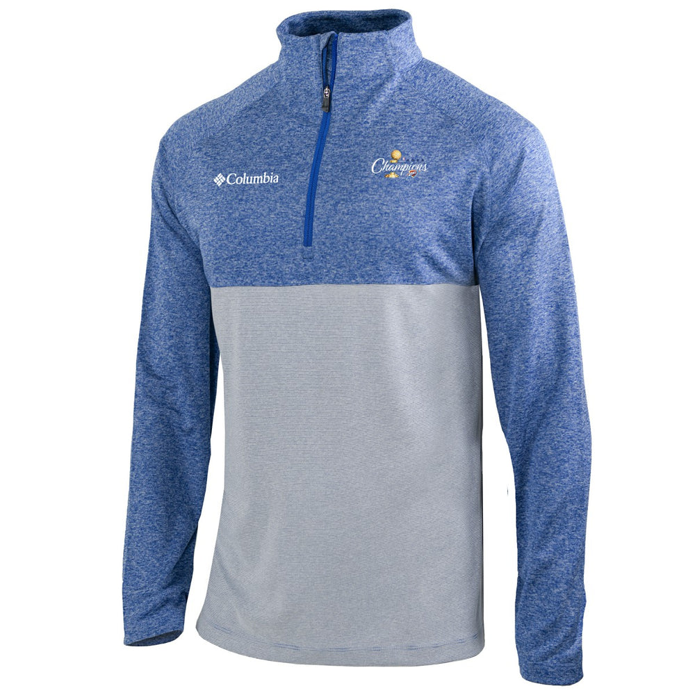 Columbia - Oklahoma City Thunder 2025 NBA Finals Champions Rockin' It Raglan Omni-Wick Quarter-Zip Pullover - Blue