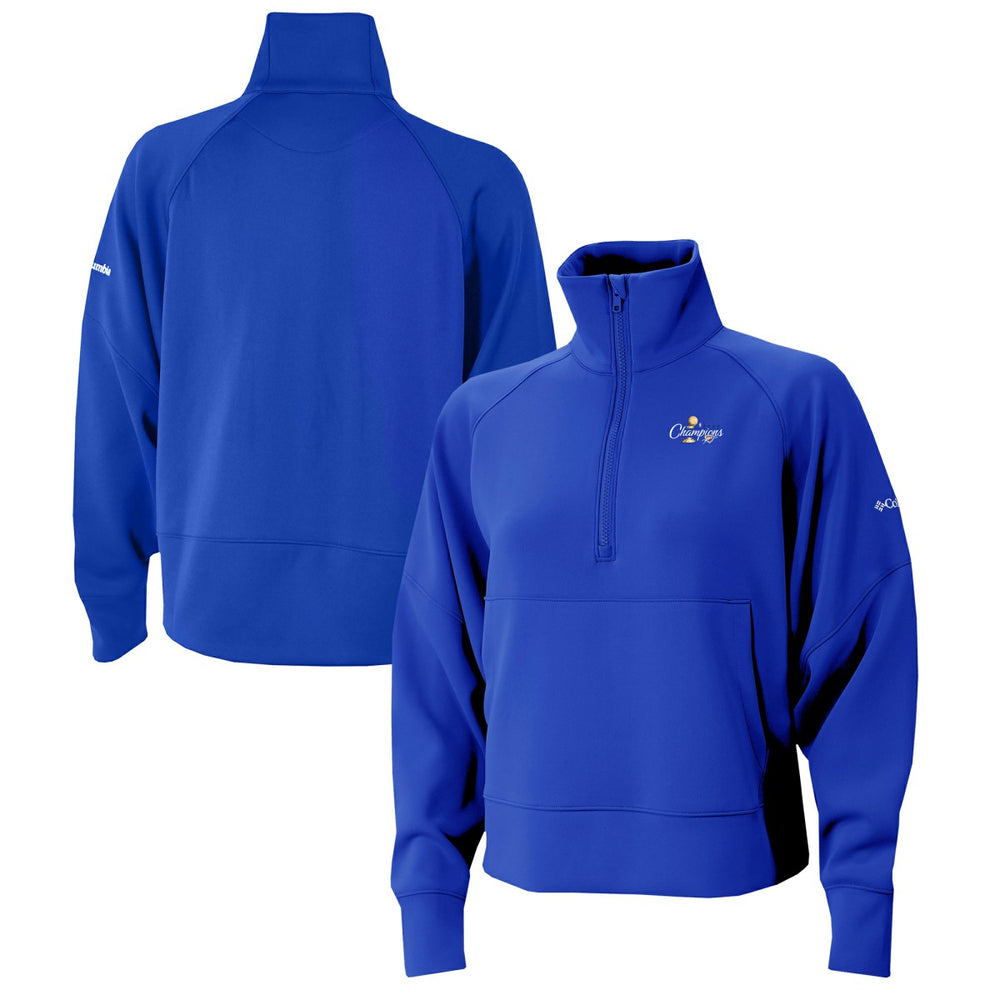 Columbia - Oklahoma City Thunder Women's 2025 NBA Finals Champions Wickhams Hills Raglan Omni-Wick Half-Zip Pullover - Blue