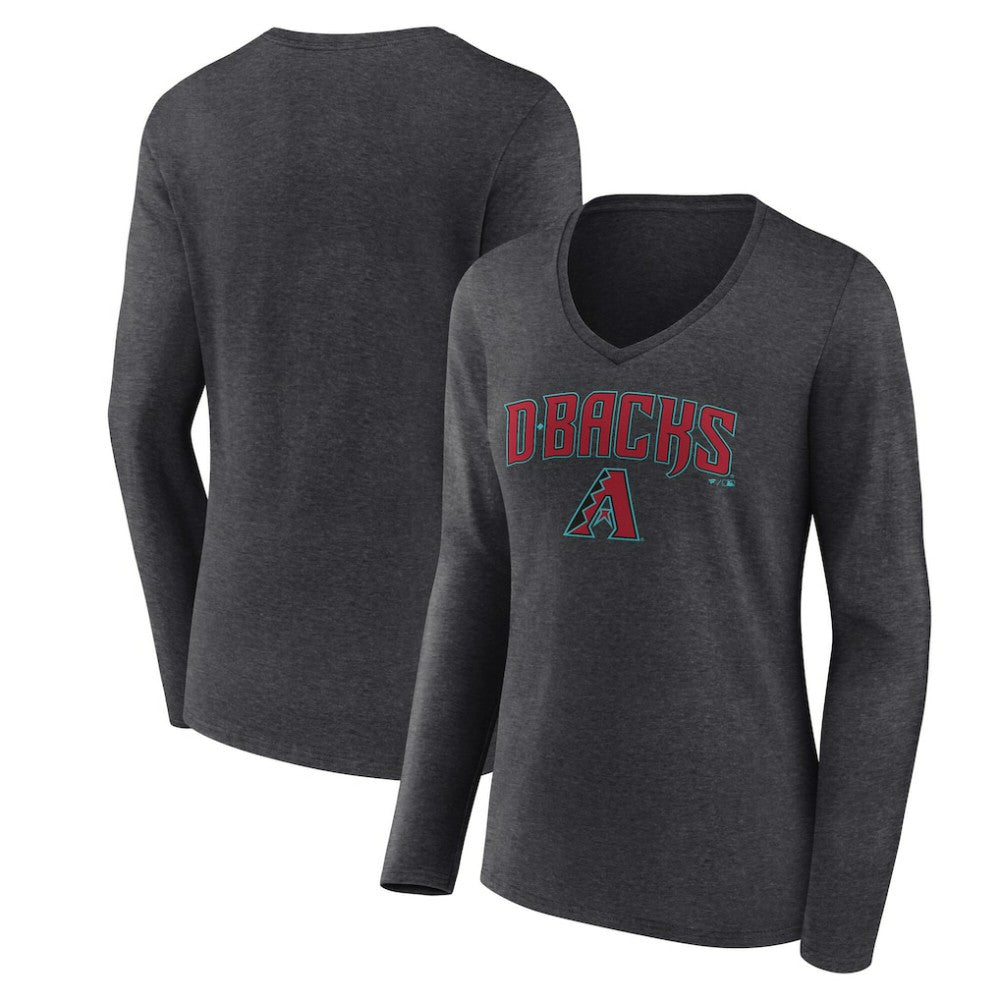 Arizona Diamondbacks Women's Team Lockup Long Sleeve V-Neck T-Shirt On Sale