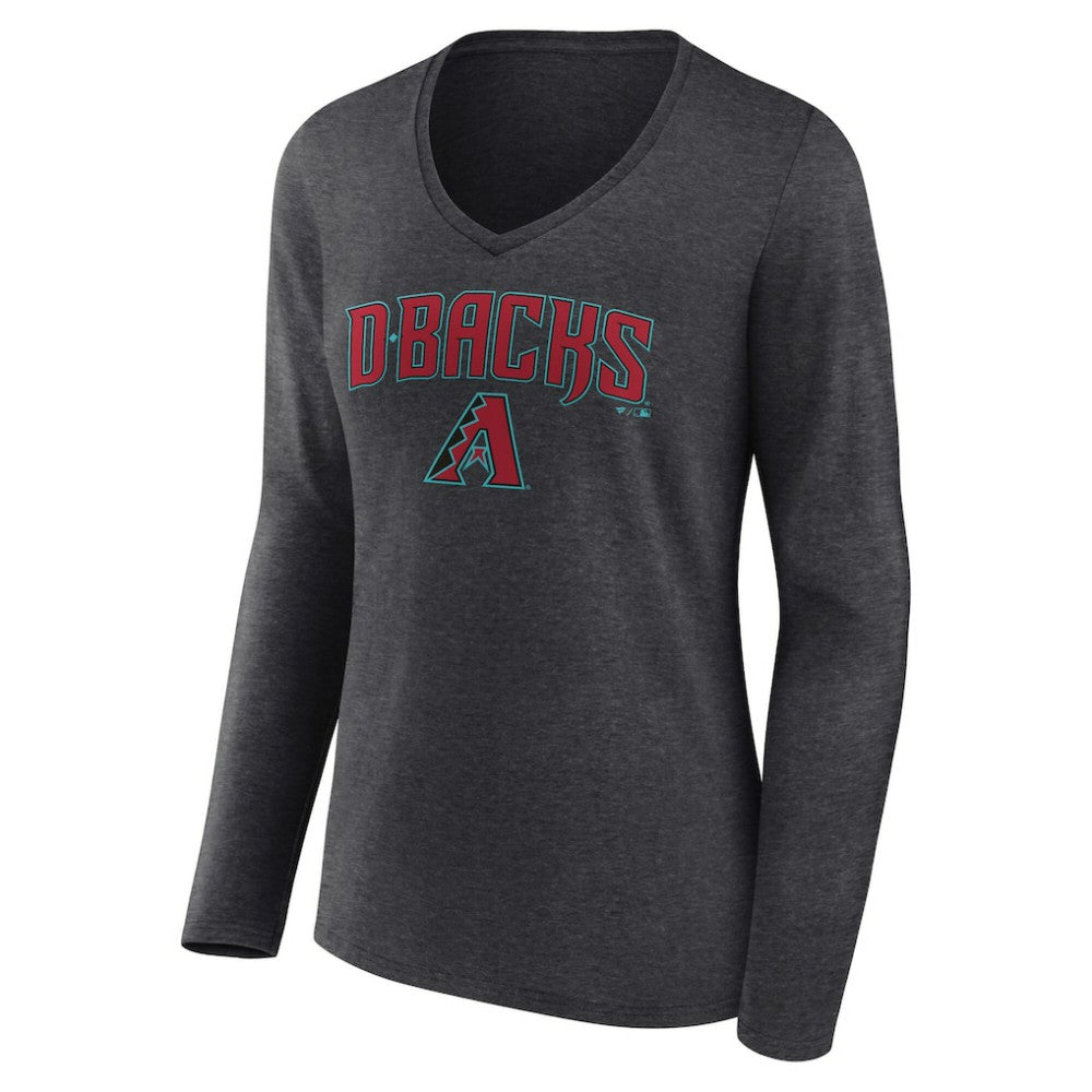 Arizona Diamondbacks Women's Team Lockup Long Sleeve V-Neck T-Shirt On Sale