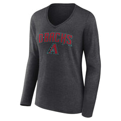 Arizona Diamondbacks Women's Team Lockup Long Sleeve V-Neck T-Shirt On Sale