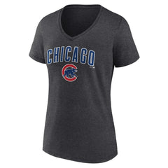Chicago Cubs Women's Team Lockup V-Neck T-Shirt Near Me