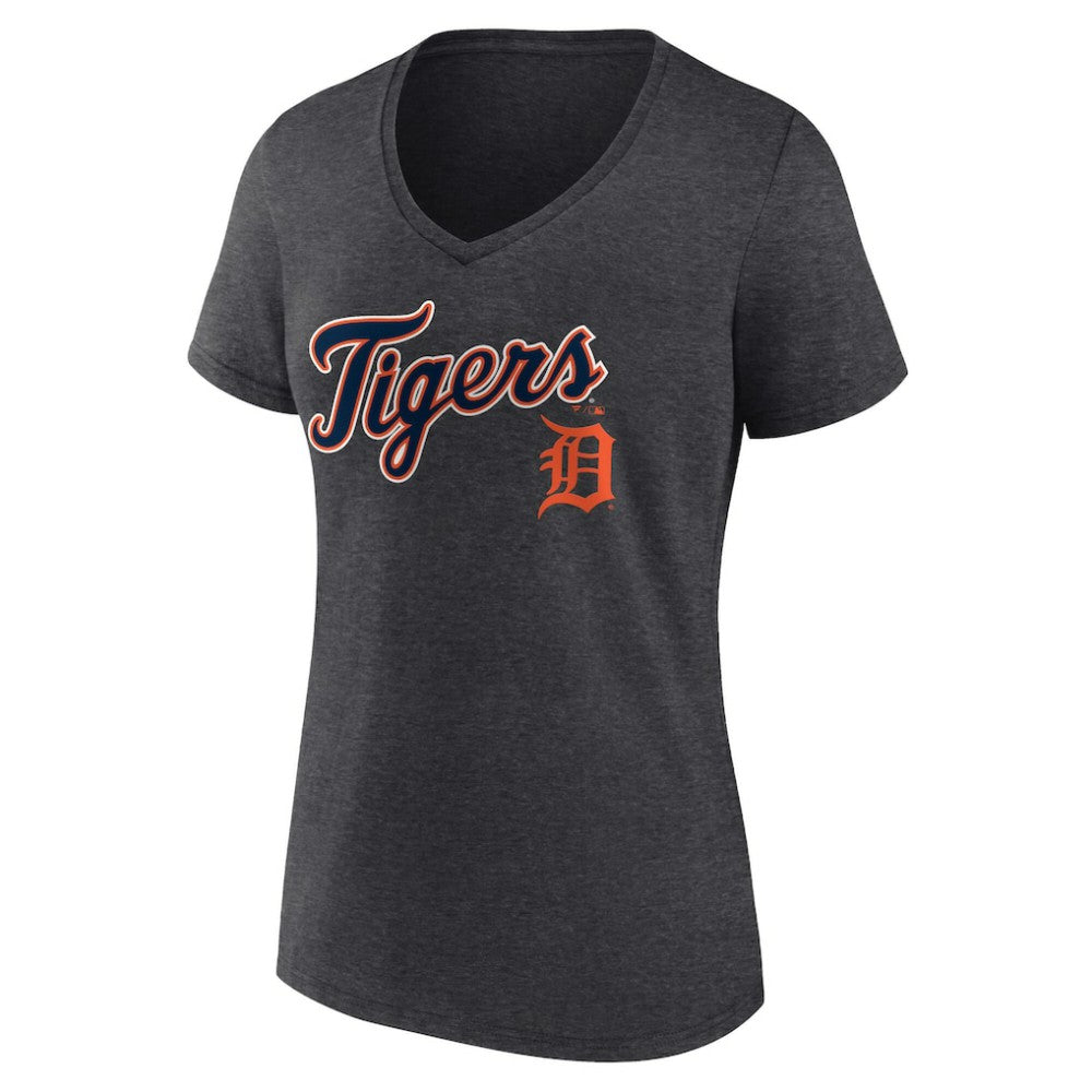 Detroit Tigers Women's Team Lockup V-Neck T-Shirt On Sale