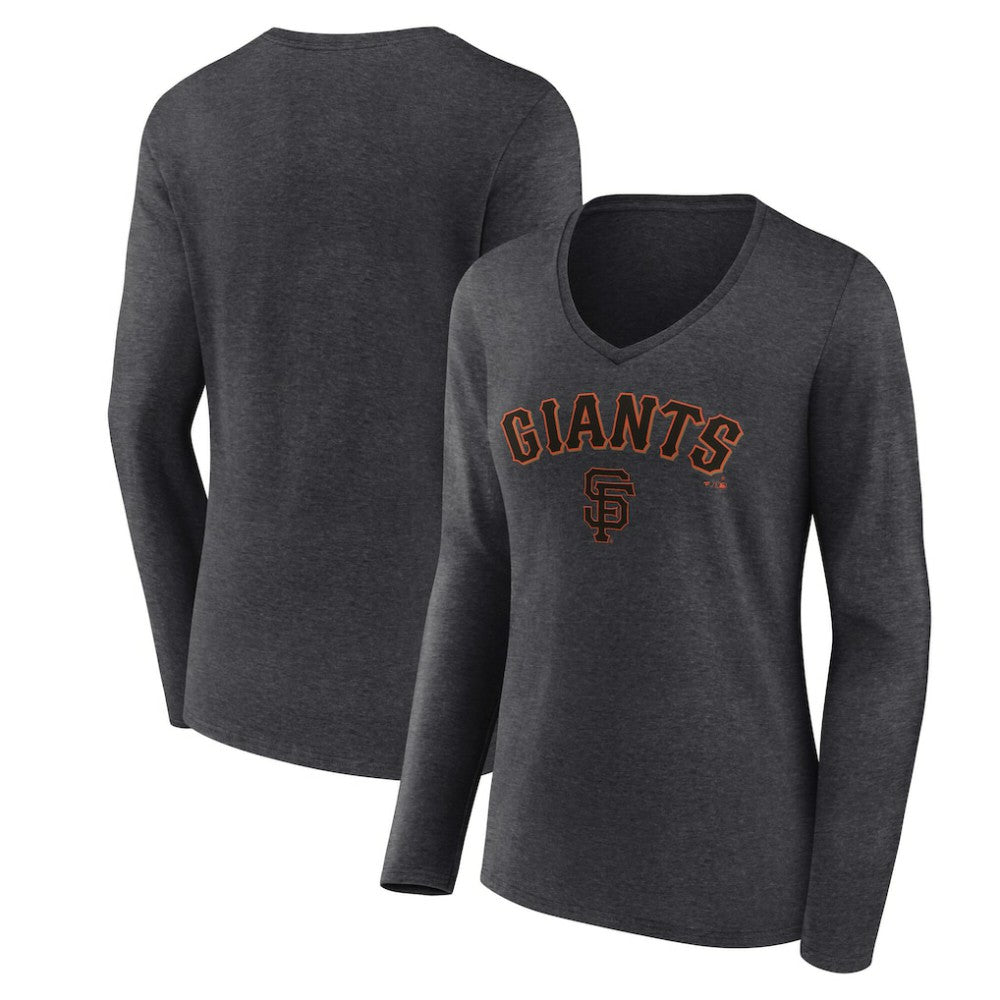 San Francisco Giants Women's Team Lockup Long Sleeve V-Neck T-Shirt Online