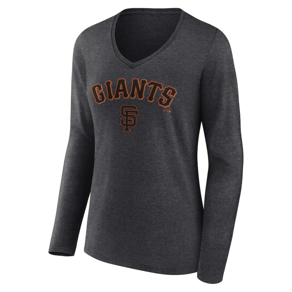 San Francisco Giants Women's Team Lockup Long Sleeve V-Neck T-Shirt Online