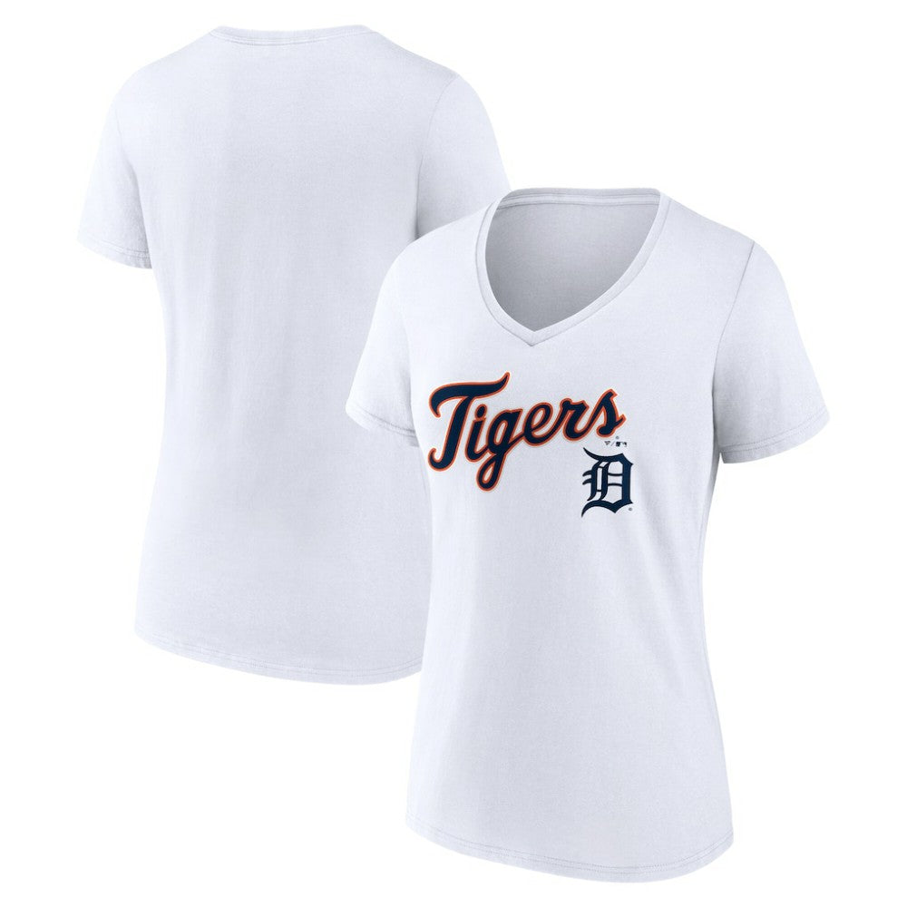 Detroit Tigers Women's Team Lockup V-Neck T-Shirt for sale