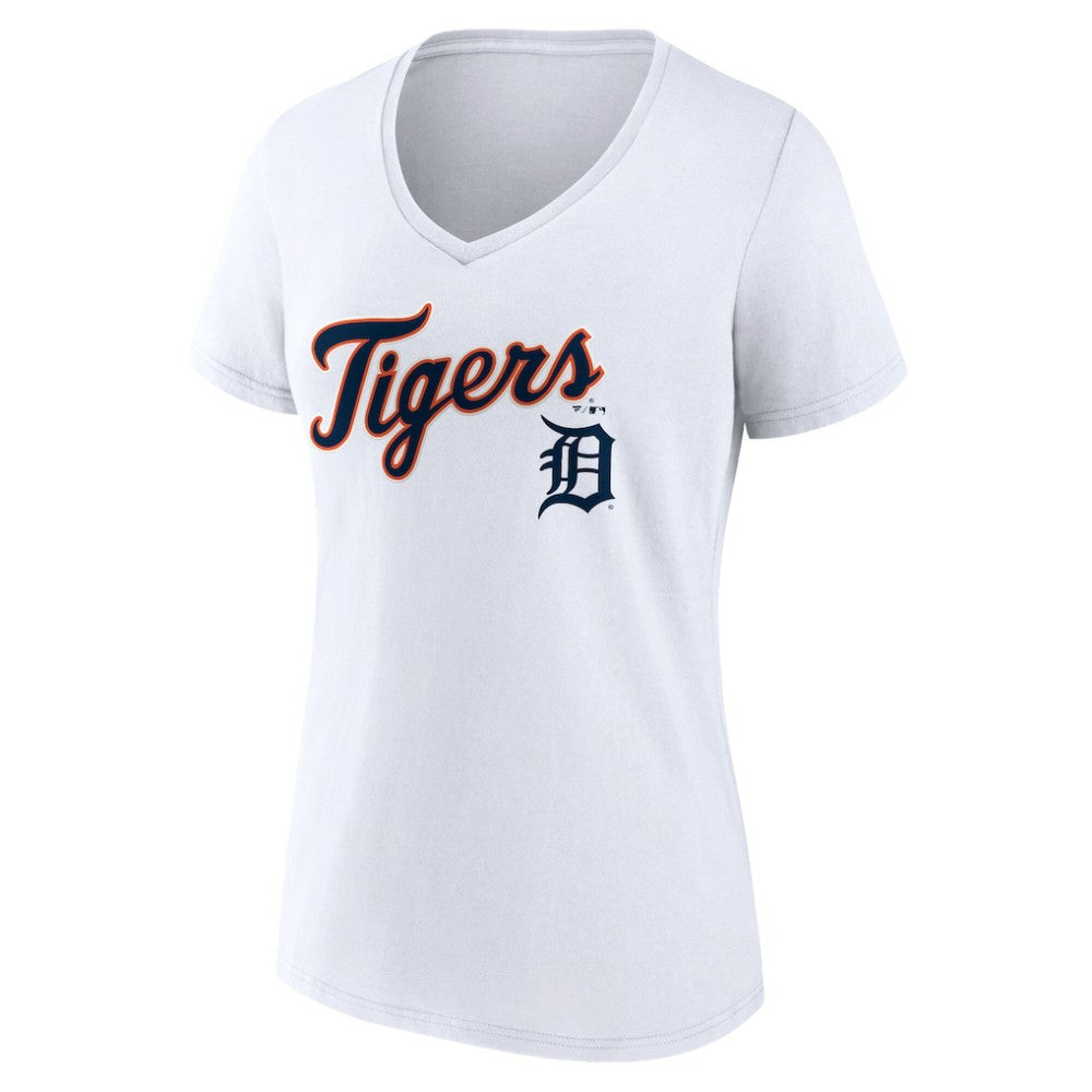 Detroit Tigers Women's Team Lockup V-Neck T-Shirt for sale