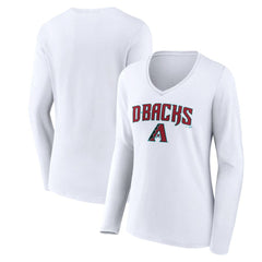 Arizona Diamondbacks Women's Team Lockup Long Sleeve V-Neck T-Shirt On Sale