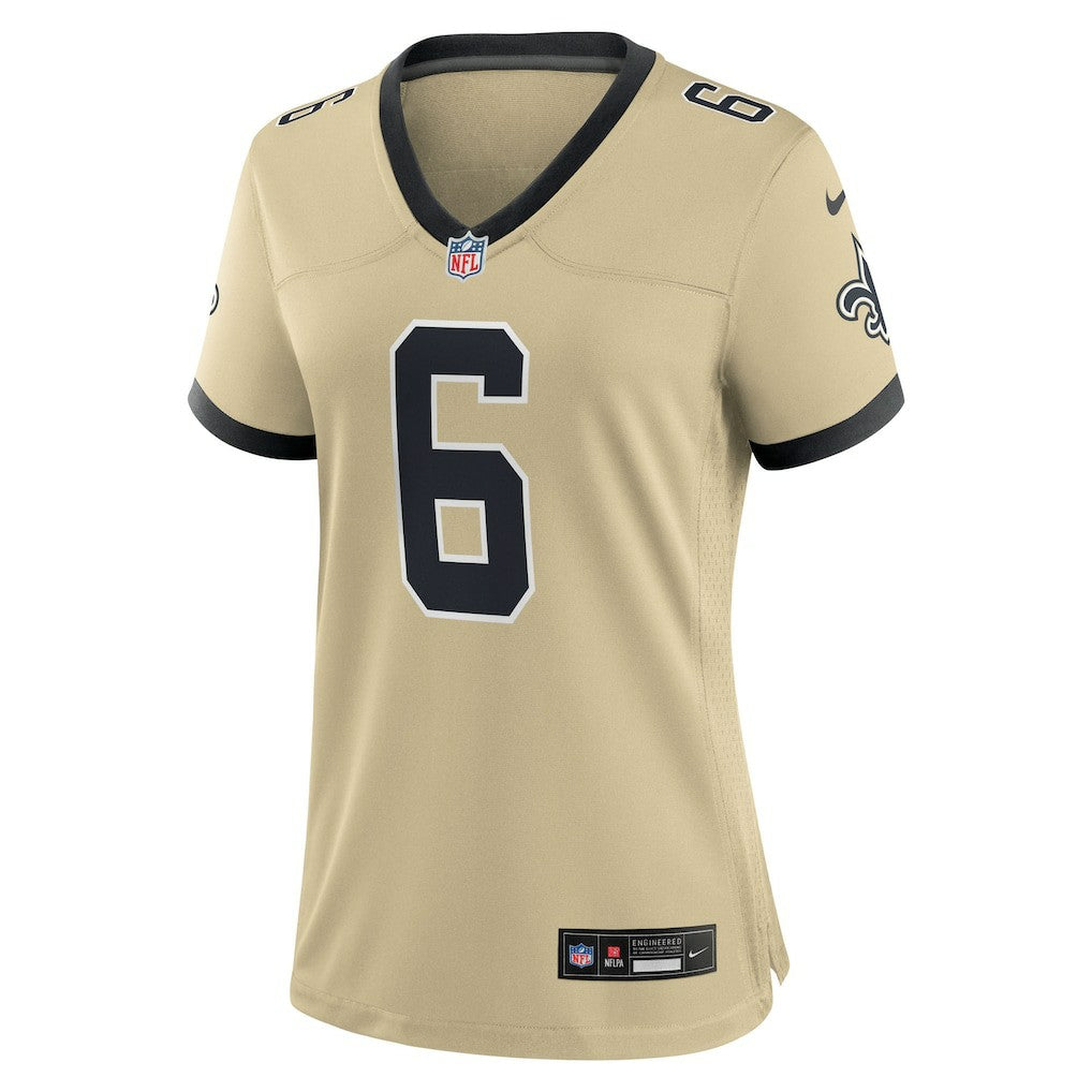 Tyler Shough New Orleans Saints Women's Alternate Game Player Jersey Gold - Nike