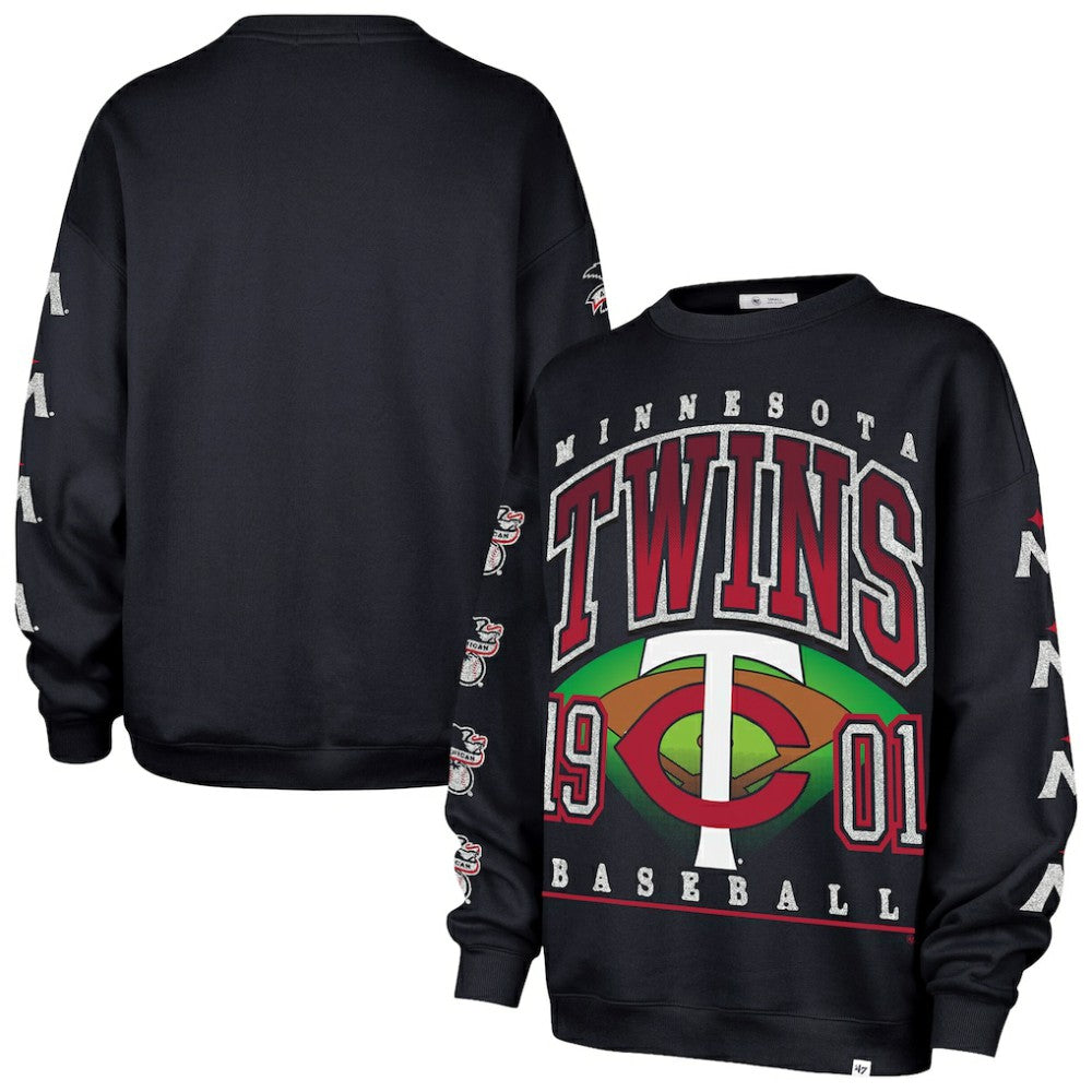 Minnesota Twins '47 Women's Trendy Team Go Big Oversized Sweatshirt Lifestyle