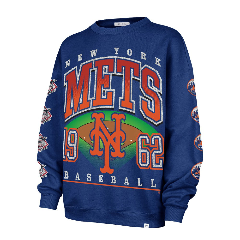 New York Mets '47 Women's Trendy Team Go Big Oversized Sweatshirt for sale