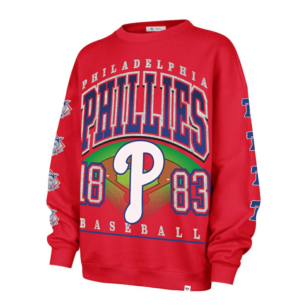 Philadelphia Phillies '47 Women's Trendy Team Go Big Oversized Sweatshirt On Sale