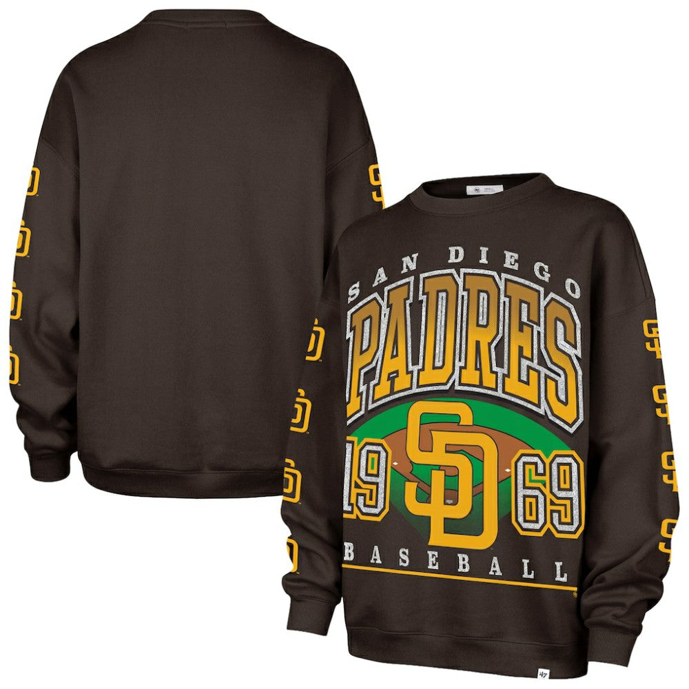 San Diego Padres '47 Women's Trendy Team Go Big Oversized Sweatshirt Sale