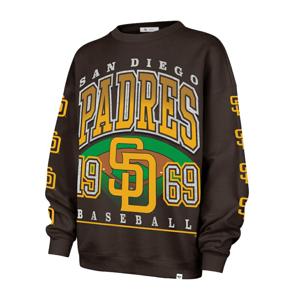 San Diego Padres '47 Women's Trendy Team Go Big Oversized Sweatshirt Sale