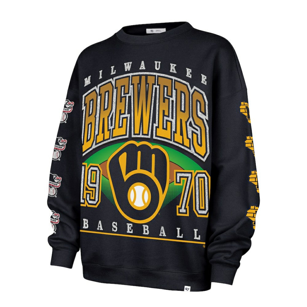 Milwaukee Brewers '47 Women's Trendy Team Go Big Oversized Sweatshirt Online