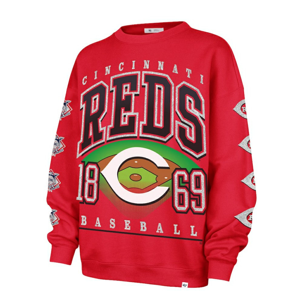 Cincinnati Reds '47 Women's Trendy Team Go Big Oversized Sweatshirt On Sale