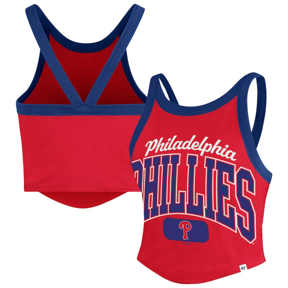 Philadelphia Phillies '47 Women's Trendy Team Rally Sporty Cropped Racerback Tank Top for sale