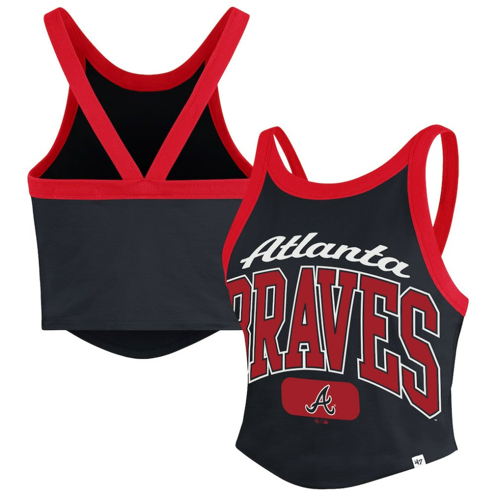 Atlanta Braves '47 Women's Trendy Team Rally Sporty Cropped Racerback Tank Top Online