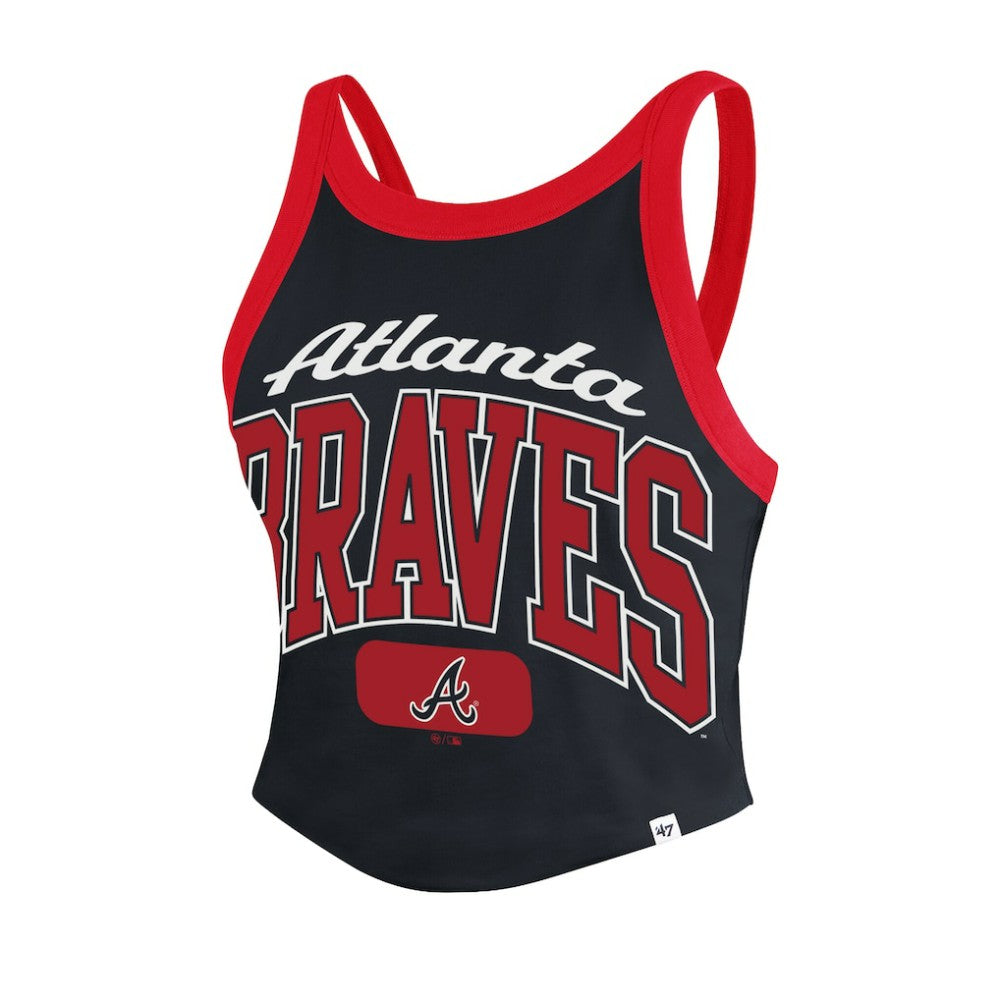 Atlanta Braves '47 Women's Trendy Team Rally Sporty Cropped Racerback Tank Top Online