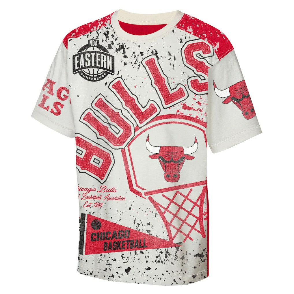 NBA - Chicago Bulls Outerstuff Youth Top Player All-Over-Print T-Shirt - Cream