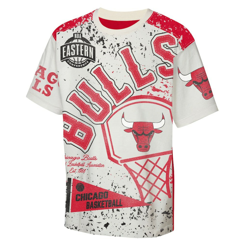 NBA - Chicago Bulls Outerstuff Youth Top Player All-Over-Print T-Shirt - Cream