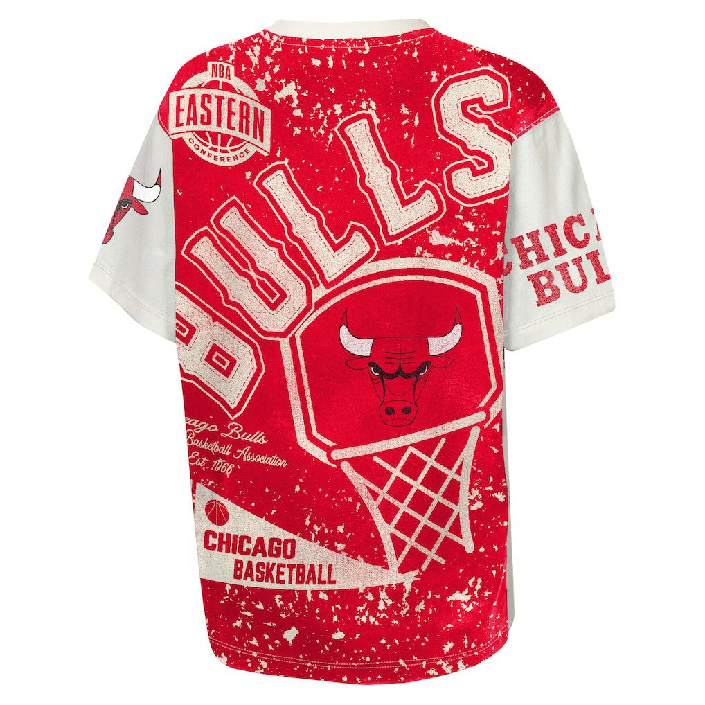 NBA - Chicago Bulls Outerstuff Youth Top Player All-Over-Print T-Shirt - Cream