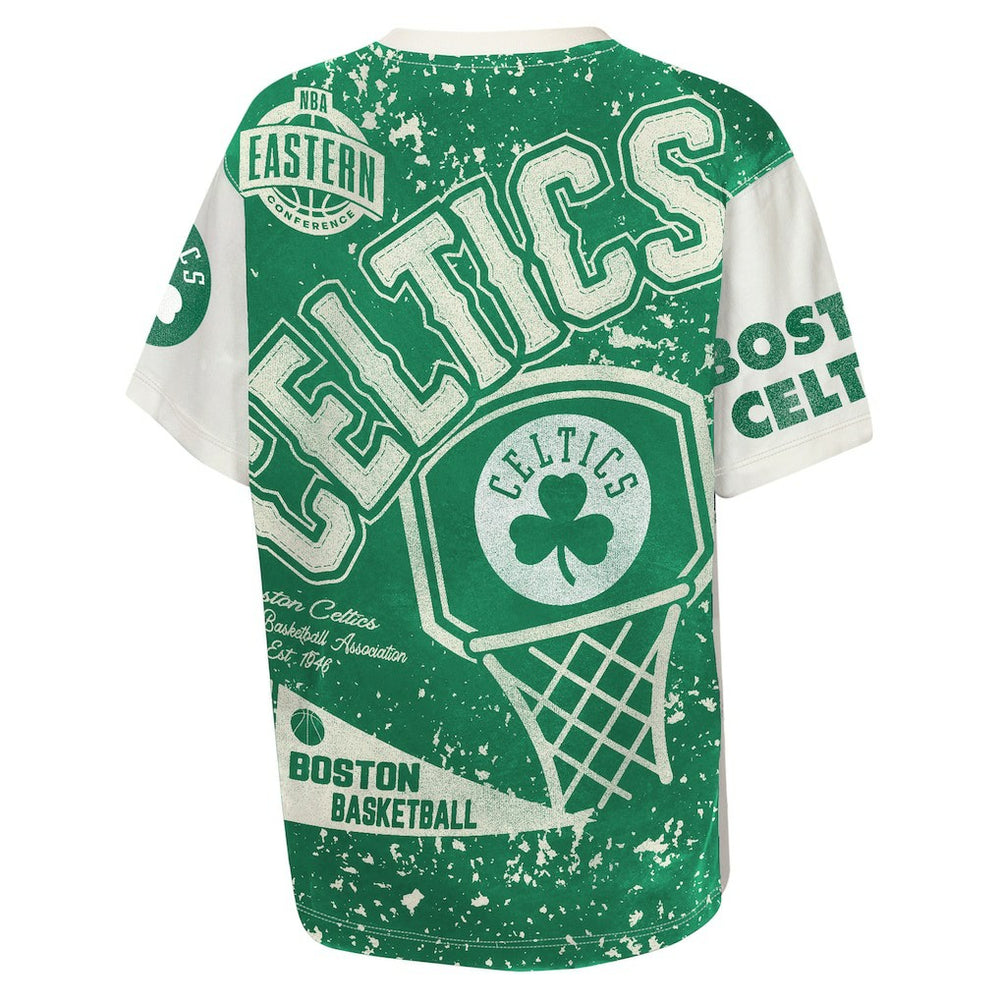 NBA - Boston Celtics Outerstuff Youth Top Player All-Over-Print T-Shirt - Cream