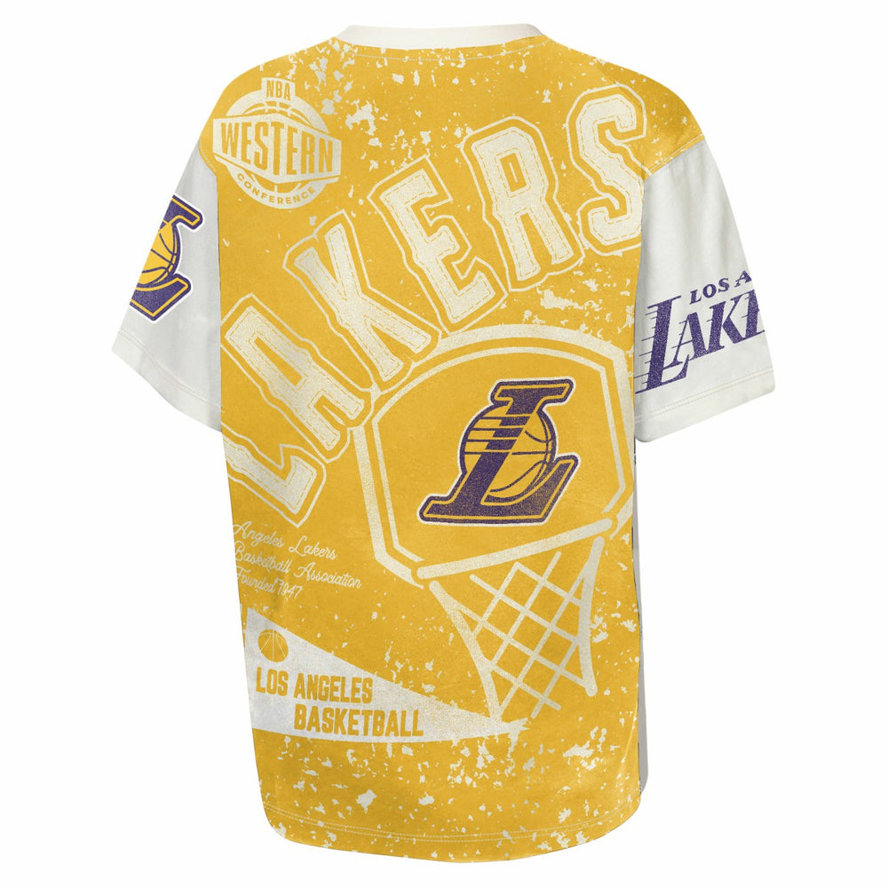NBA - Los Angeles Lakers Outerstuff Youth Top Player All-Over-Print T-Shirt - Cream