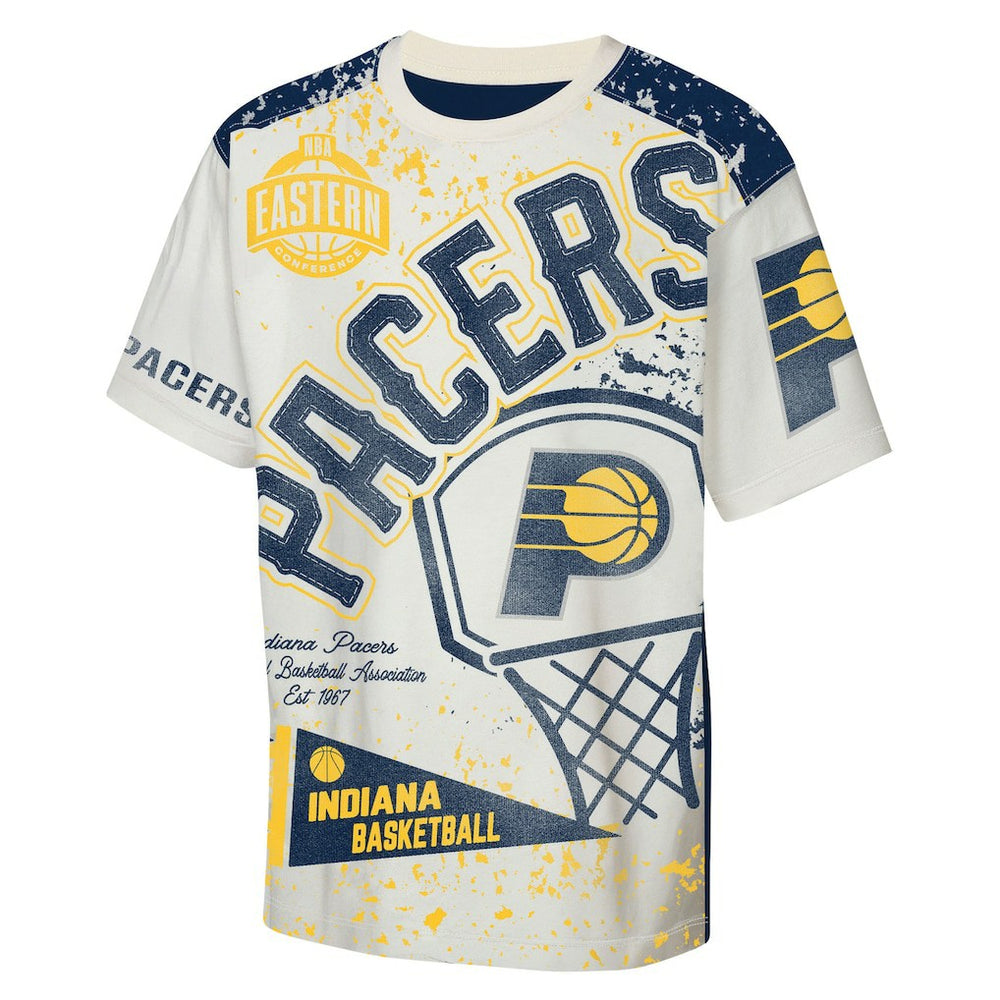 NBA - Indiana Pacers Outerstuff Youth Top Player All-Over-Print T-Shirt - Cream