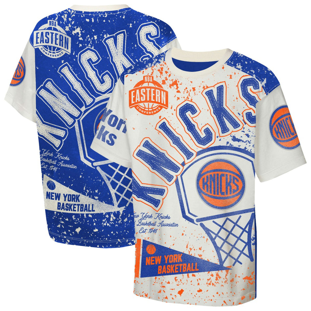 NBA - New York Knicks Outerstuff Youth Top Player All-Over-Print T-Shirt - Cream