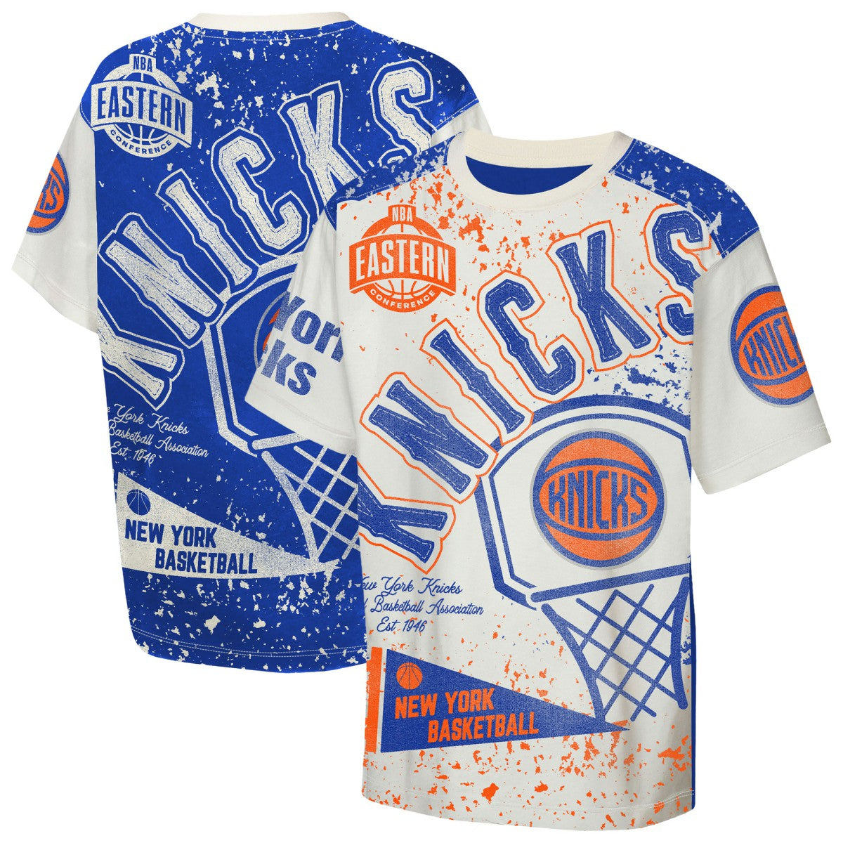 NBA - New York Knicks Outerstuff Youth Top Player All-Over-Print T-Shirt - Cream