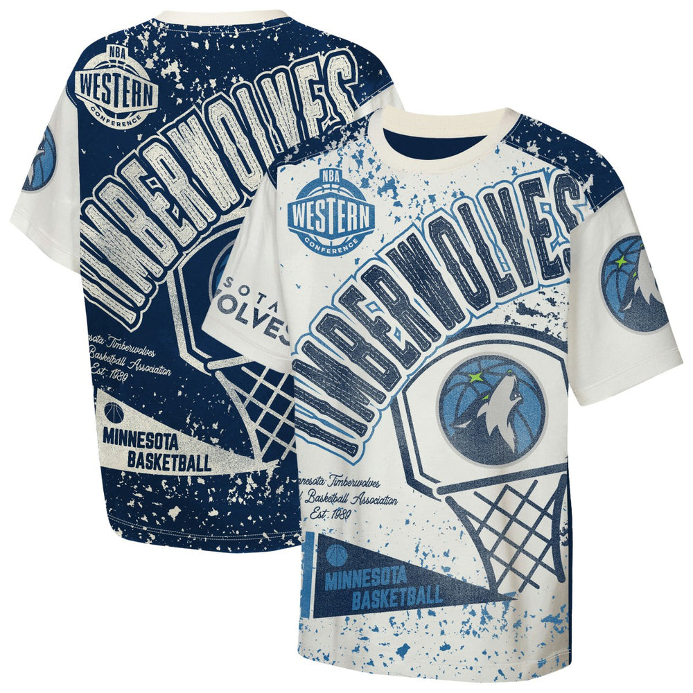 NBA - Minnesota Timberwolves Outerstuff Youth Top Player All-Over-Print T-Shirt - Cream